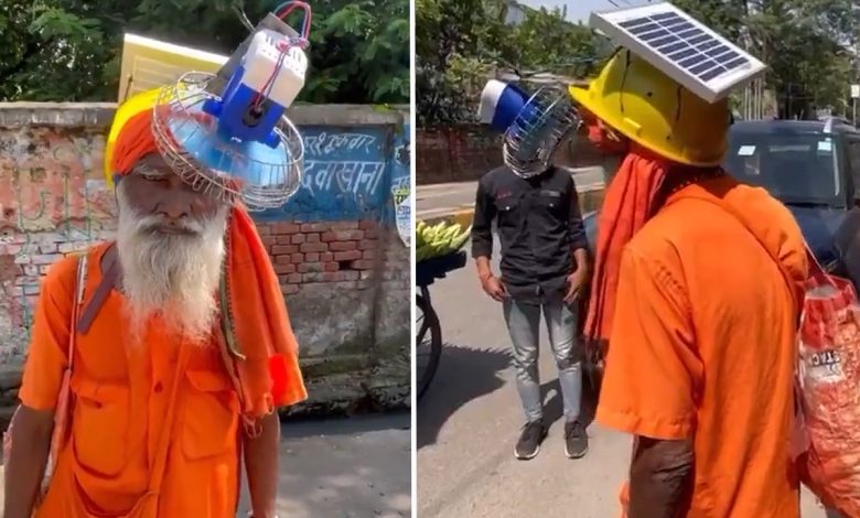 Un insolite chapeau ventilateur solaire