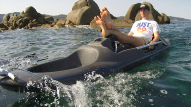PEDAYAK Electric est un kayak " mains libres " à propulsion hybride électrique et/ou musculaire