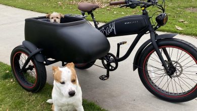 Un vélo électrique doté d'un side-car