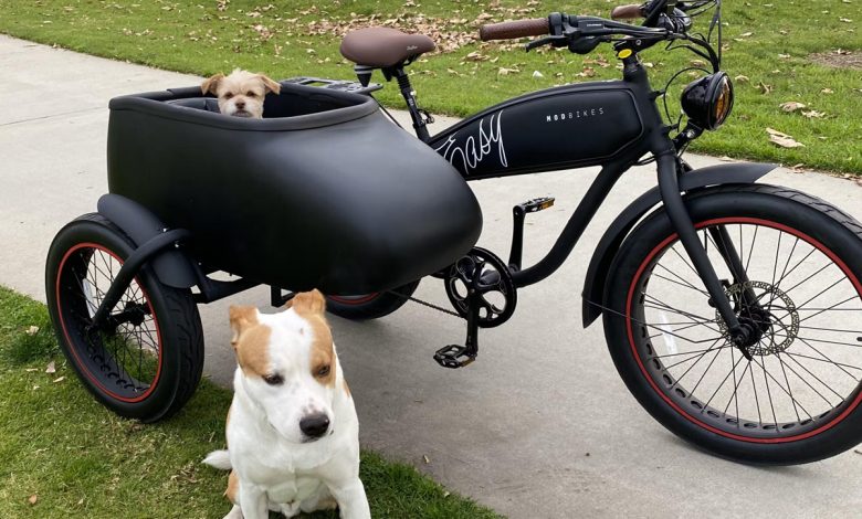 Un vélo électrique doté d'un side-car
