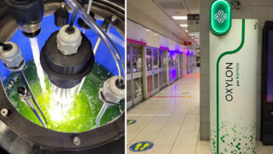 Un purificateur d'air biologique dans le métro
