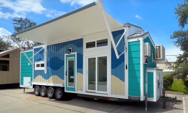 Une très grande Tiny House bleue