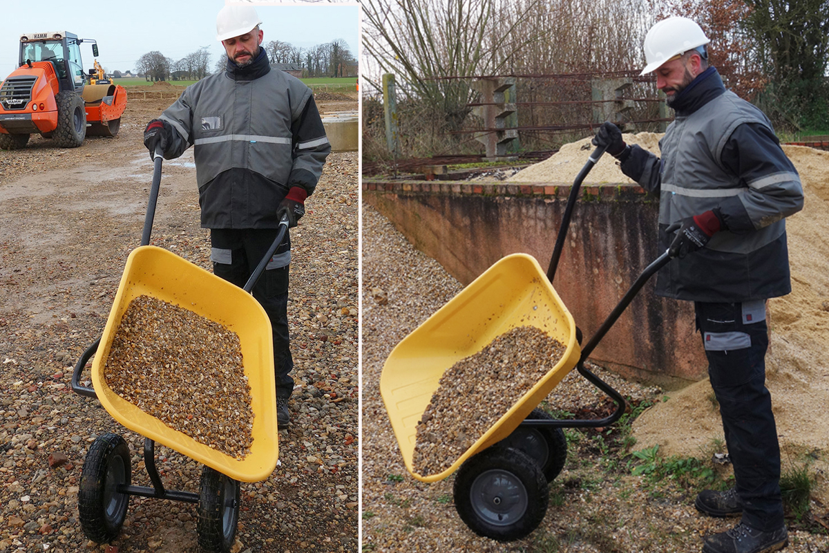 Une invention qui permet de déverser le contenu de la brouette sans la soulever