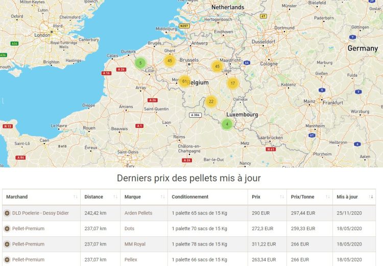 Un comparateur de prix du pellet de bois pour la Belgique