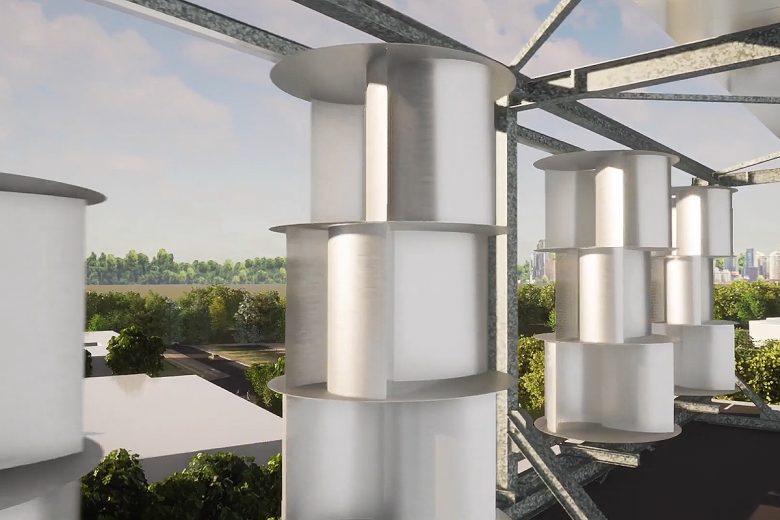 Un système de production d'énergie renouvelable urbain innovant adaptée aux toitures plates de 150m² et plus.