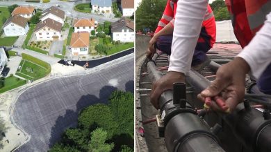 Une route pour chauffer ou rafraîchir les rues et les bâtiments des villes.