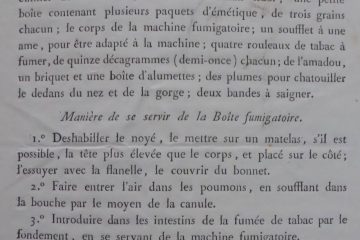 Il joint également la description d’un contenu type d’une boite fumigatoire.