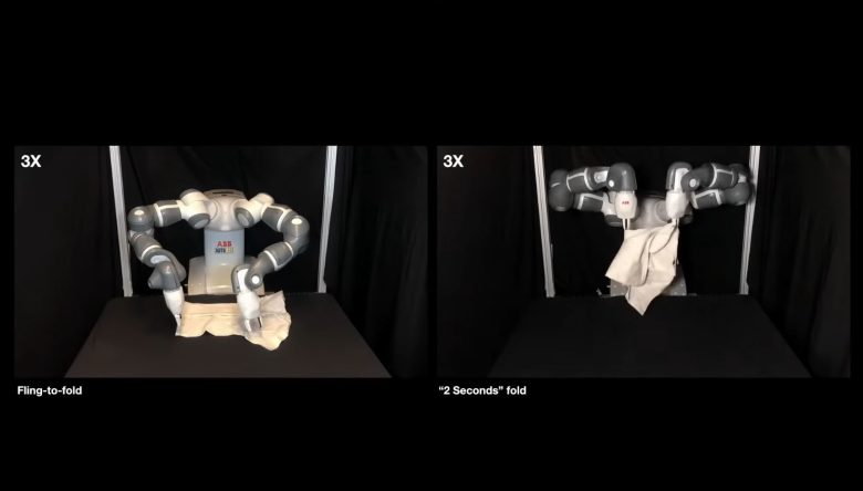 Selon les auteurs, les méthodes robotiques précédentes de pliage de vêtements « se concentraient principalement sur la manipulation à un seul bras ».