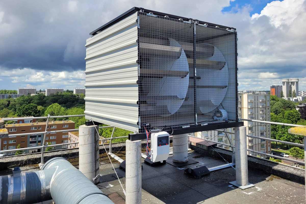 Une WindBox sur l’immeuble Capricorne à Rouen.