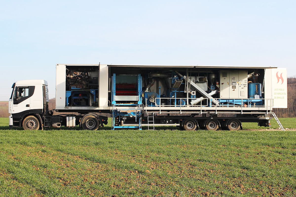 Transformation sous forme de granulés des sous-produits provenant de l'agriculture, de l'industrie ou du recyclage.