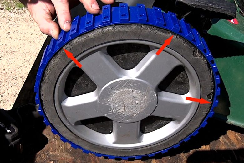 Un bandage de roue cranté s'adapte à tous les diamètres de roue
