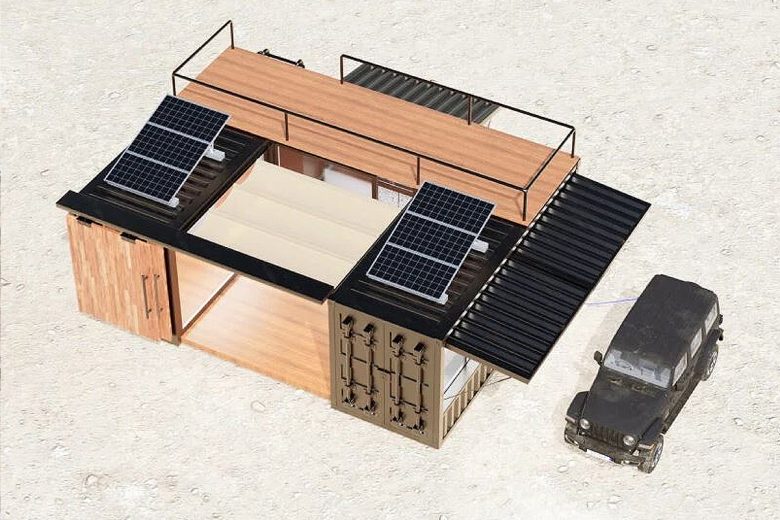 Un panneau solaire a également été installé sur le toit. Même dans la nature sauvage où il n'y a pas d'électricité, il est possible de mener une vie confortable tout en produisant sa propre énergie.