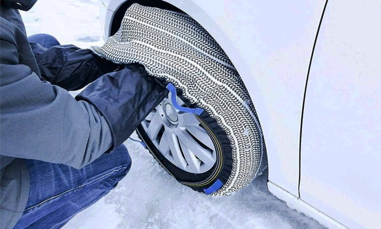 Chaussettes Voiture pour La Neige, Chaussette Neige Voiture Universelles,  Chaînes à Neige Auto, Voiture Pneu Ceinture Anti Dérapant Réglables