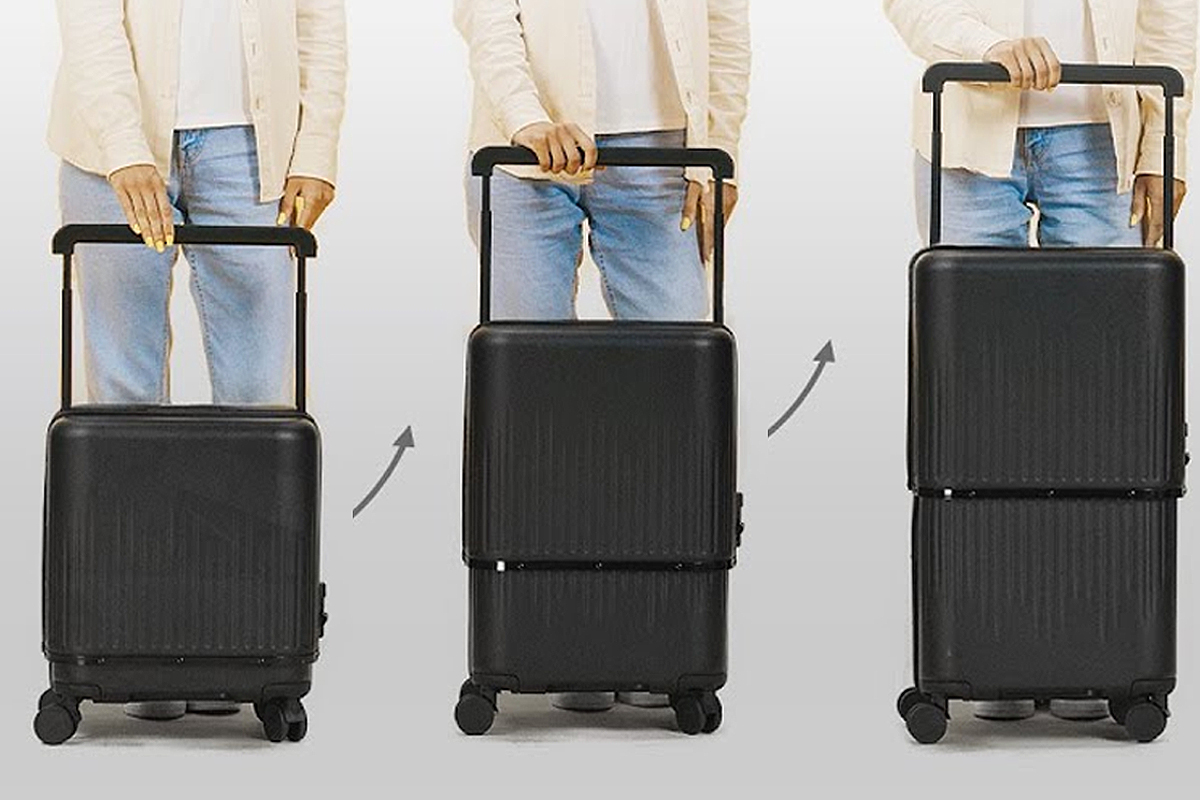 Appuyez sur un bouton pour agrandir ou réduire la taille de la valise VELO en quelques secondes.