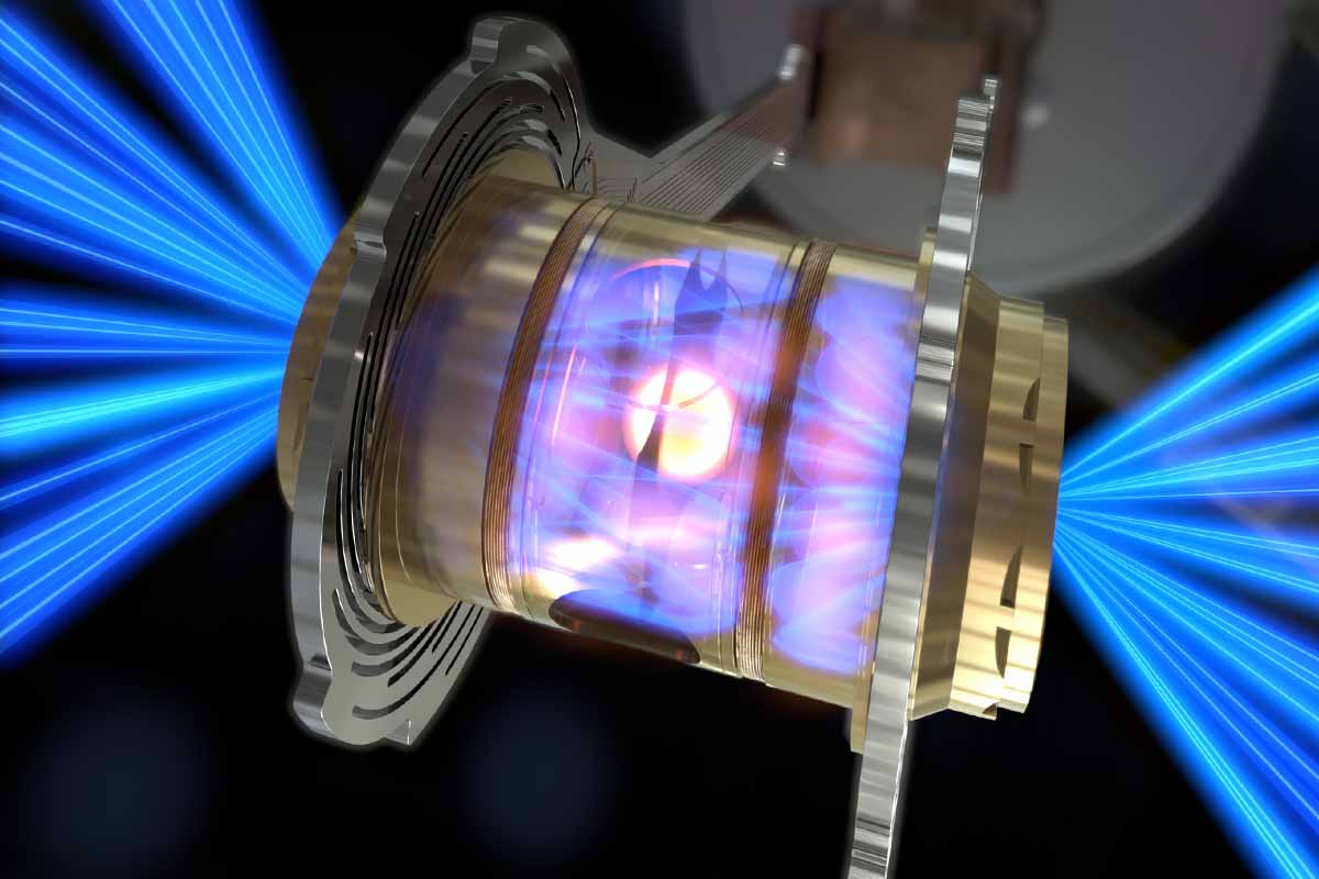 Pour créer un allumage par fusion, l'énergie laser de la National Ignition Facility est convertie en rayons X à l'intérieur d'une capsule appelée hohlraum, qui comprime ensuite une capsule de combustible jusqu'à ce qu'elle implose, créant un plasma à haute température et haute pression.