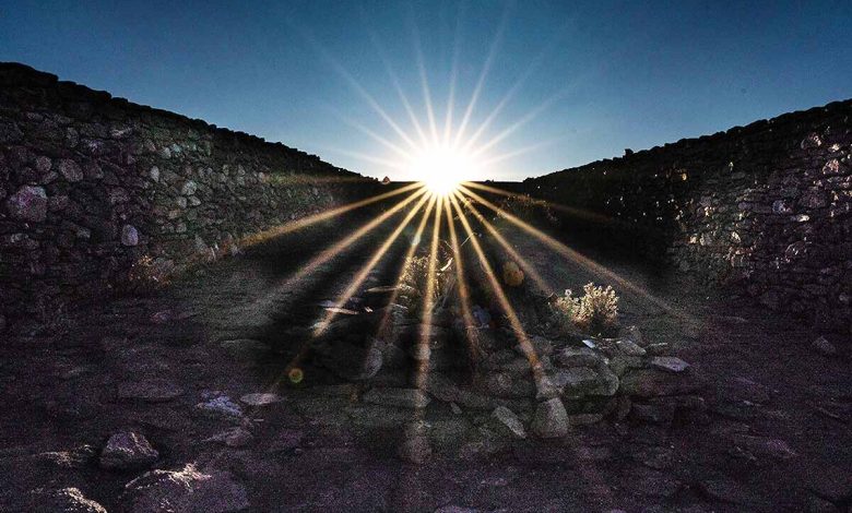 Lever du soleil vu du mont Tlaloc au Mexique.