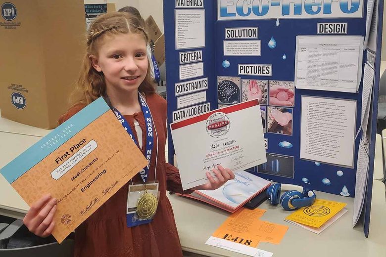 Madison Checketts won first place at the Central Utah STEM Fair