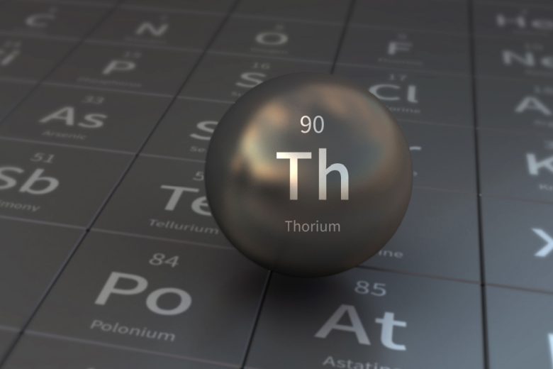 Représentation graphique du thorium sous forme sphérique