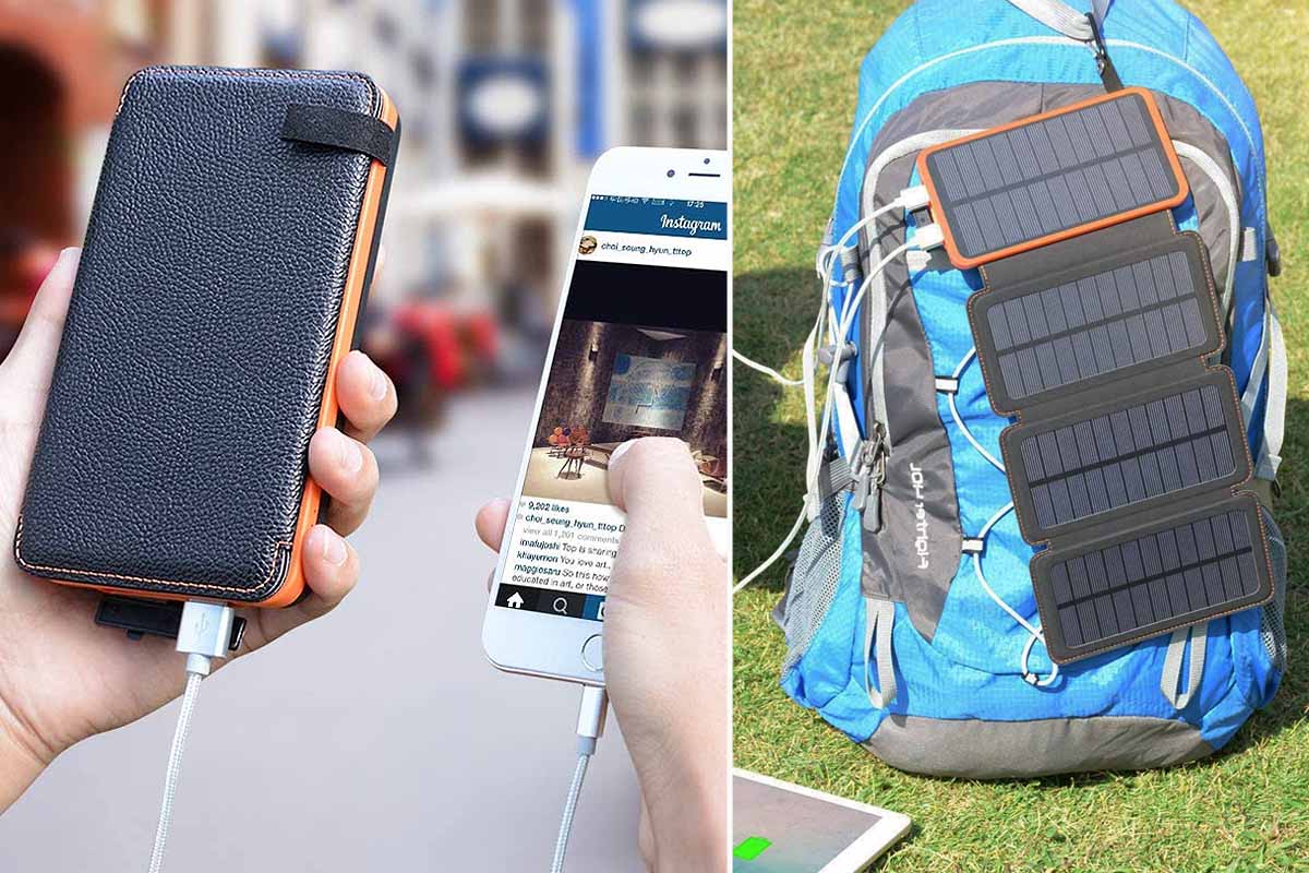 Chargeur Solaire 25000mAh Portable Batterie Externe avec 4