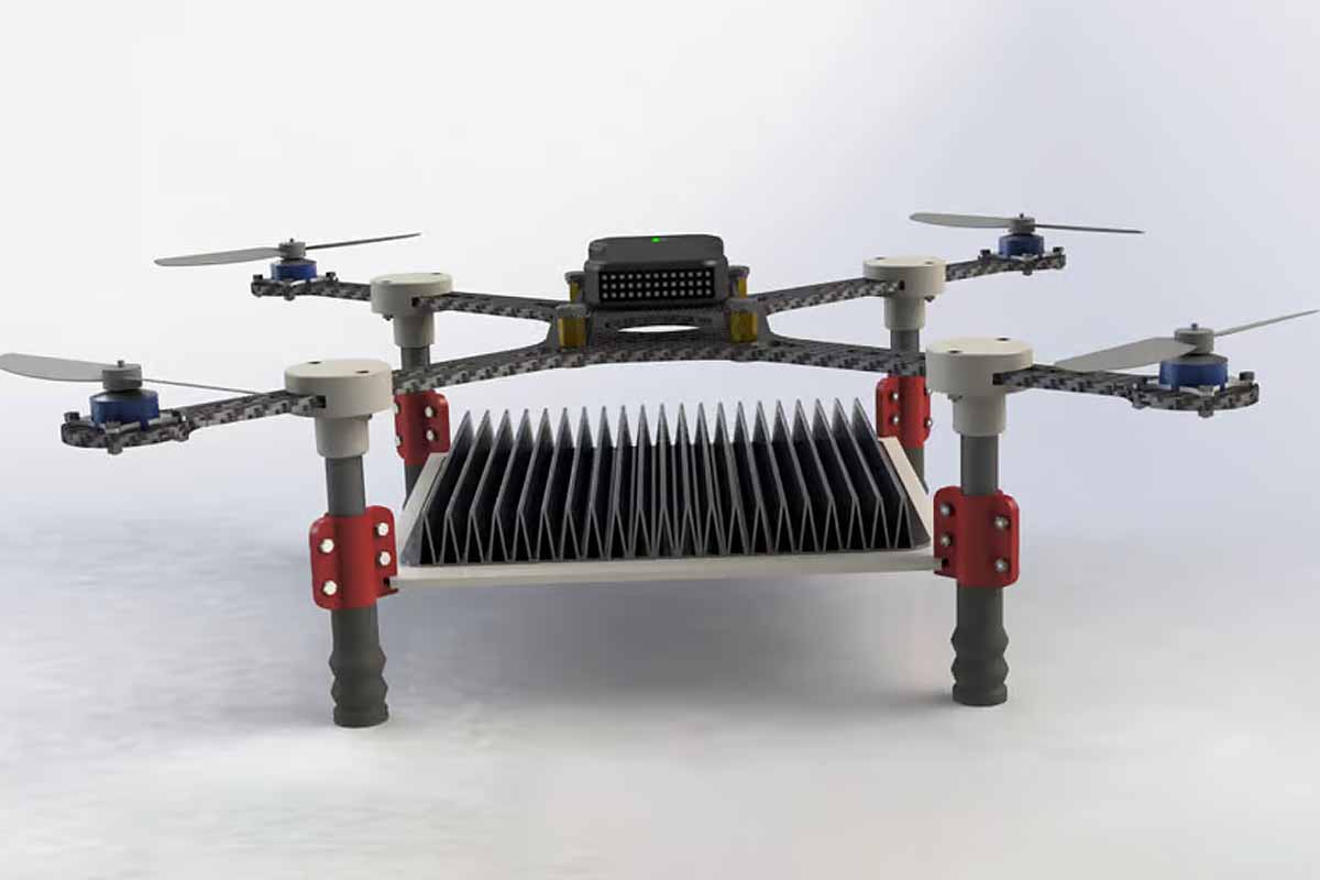 Un convertisseur photoélectrique sous le drone récupère l'énergie du laser