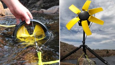 L'éolienne / hydrolienne WaterLily peut générer jusqu'à 360 Wattheures d'énergie par jour.