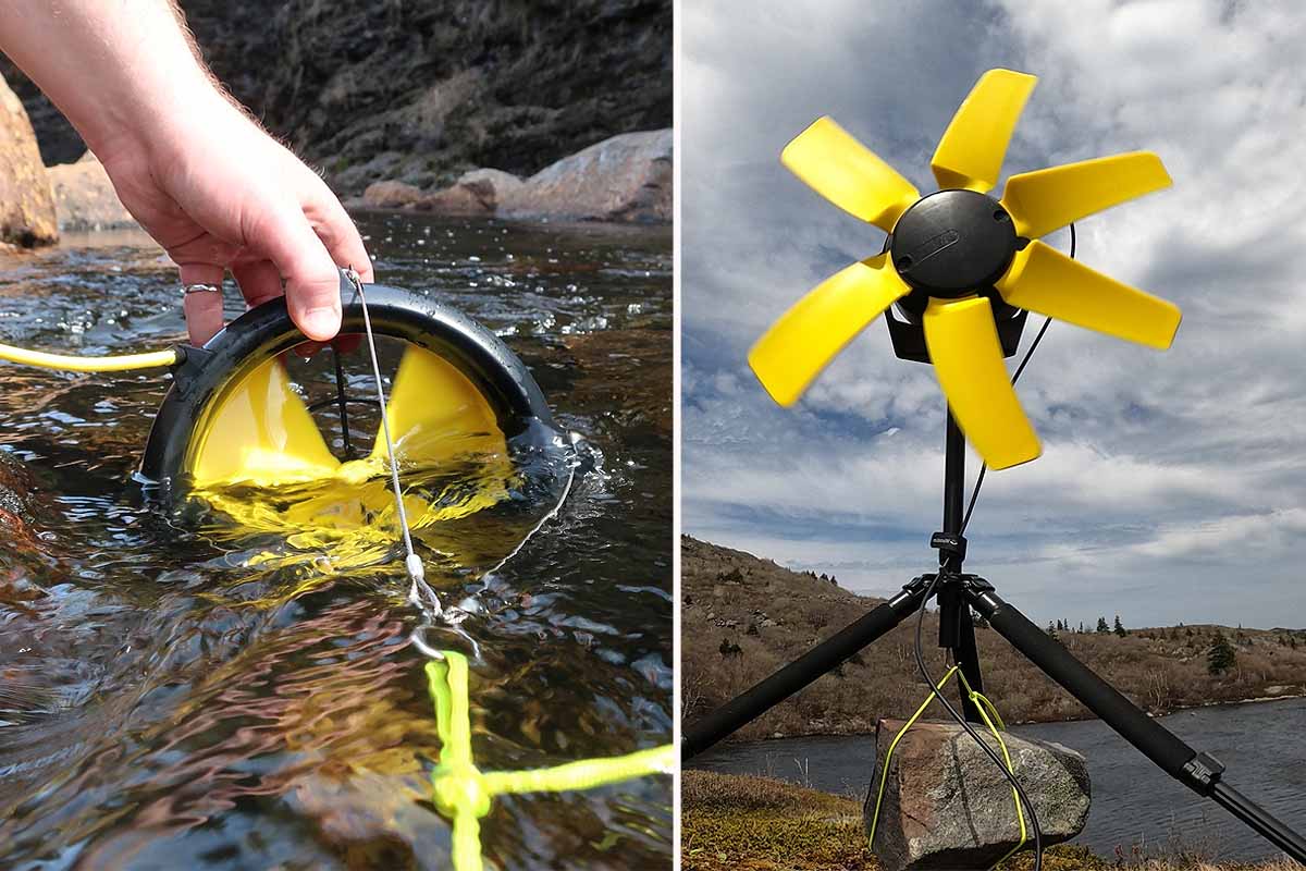 L'éolienne / hydrolienne WaterLily peut générer jusqu'à 360 Wattheures d'énergie par jour.