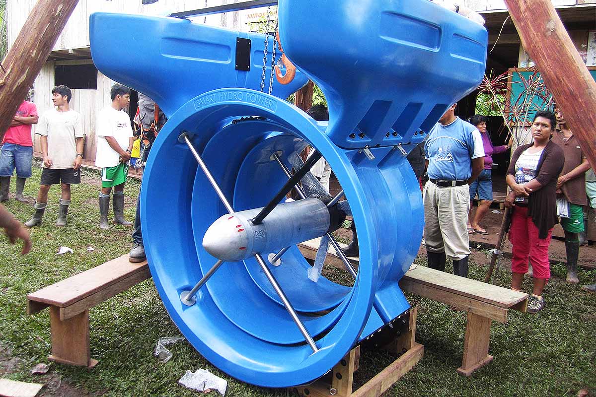 Des turbines fluviales construites sous forme de modules qui peuvent être intégrées à des systèmes photovoltaïques dans un système hybride.