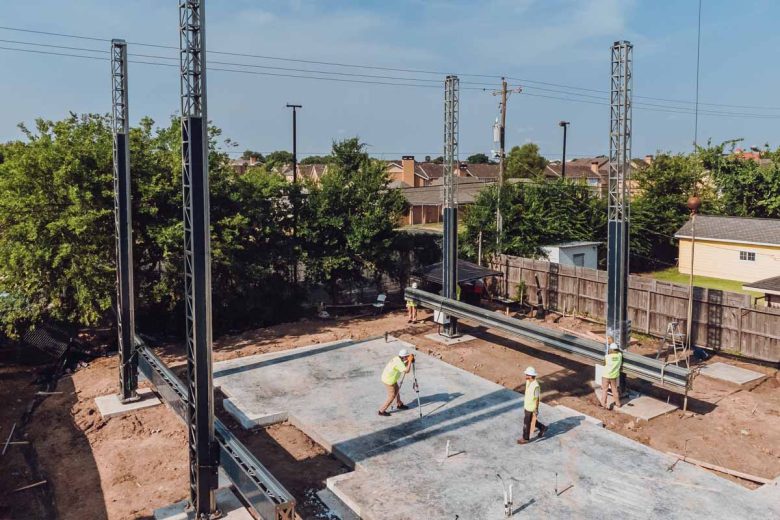 Une construction hybride qui combine l'impression 3D en béton avec une ossature en bois