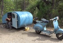 Une remorque de camping Vespa.