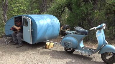 Une remorque de camping Vespa.