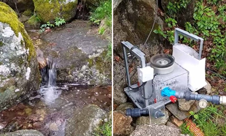 Une centrale hydroélectrique domestique avec une turbine Pelton V2.0.