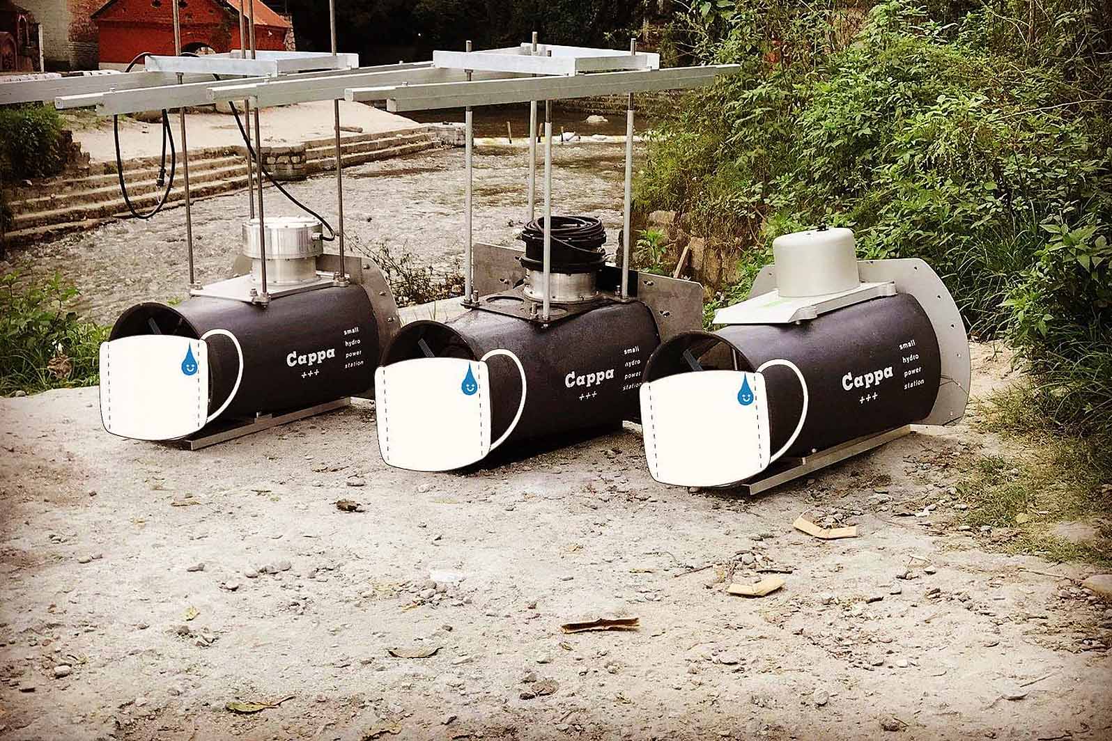 Trois hydroliennes Cappa sur les six générateurs installés sur quatre sites au Népal dans le cadre d'un projet pilote.
