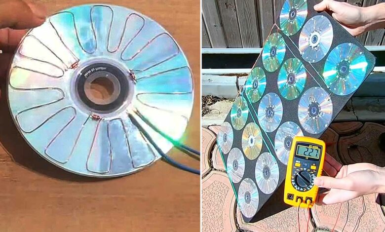 Un homme fabrique son propre panneau solaire à partir de disques usagé