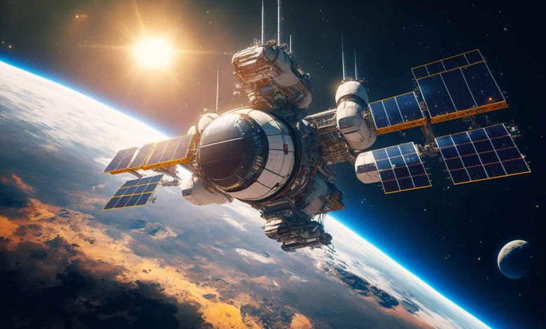 Une station solaire, spatiale.
