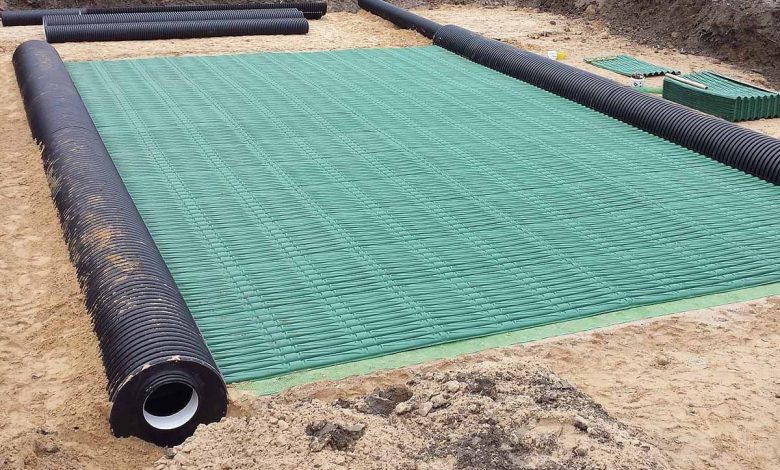 Canal-modulaire GHE GEOSTRONG placé sous la dalle de fondation.