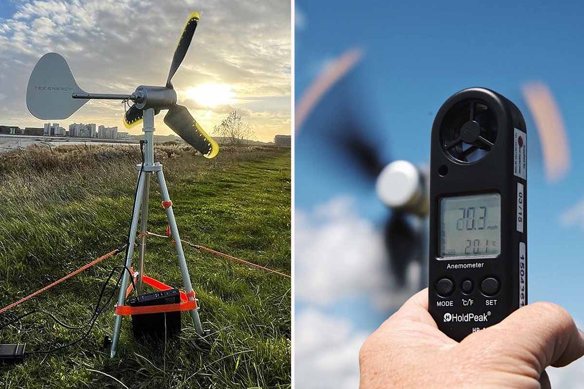 Une éolienne portable hors réseau.