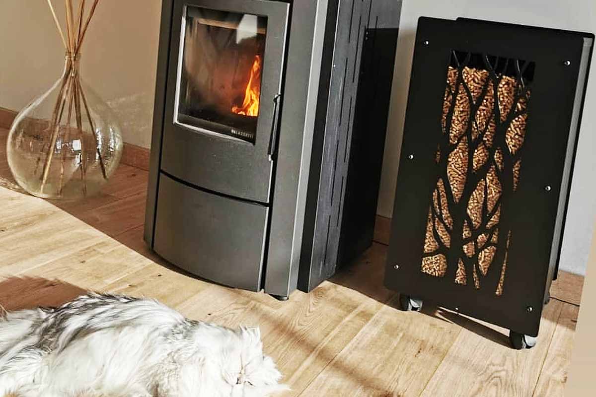 Rangement design de pellets pour l'intérieur de la maison