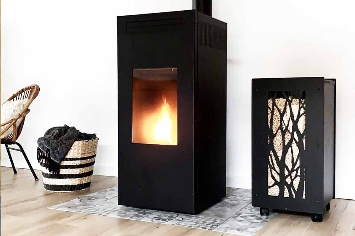 Meuble De Stockage Pellets ARCHI NOIR Grande Capacité Pour Intérieur-On  achète Français