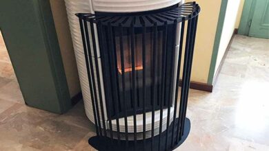 Une grille de protection spécialement étudiée pour les poêles à granulés.