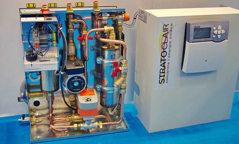 L'unité hydraulique Stratoclair est prémontée et complète avec sa régulation intégrée.