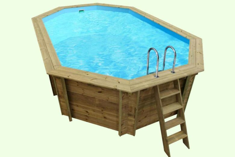 Piscine hors sol bois, Cordoue, 3.48 × 2.15 × 1,18 m.