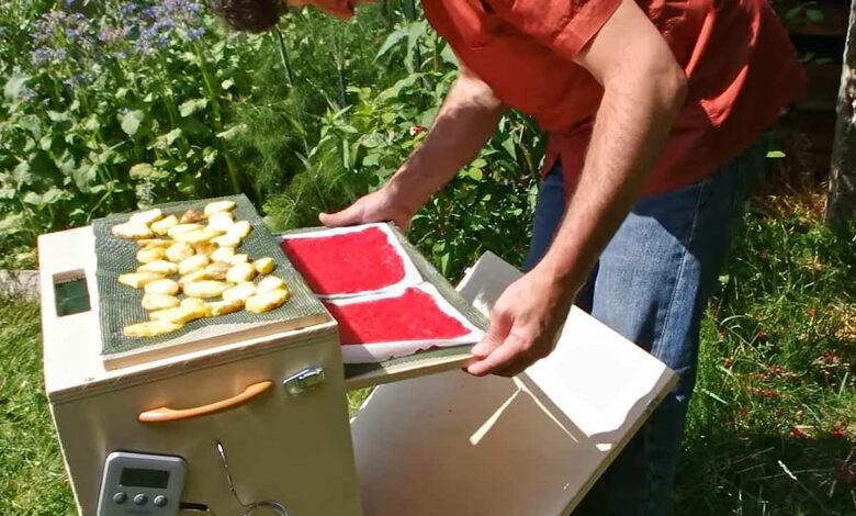 L'invention d'un séchoir solaire pour déshydrater les fruits et les légumes afin de les conserver plus longtemps.