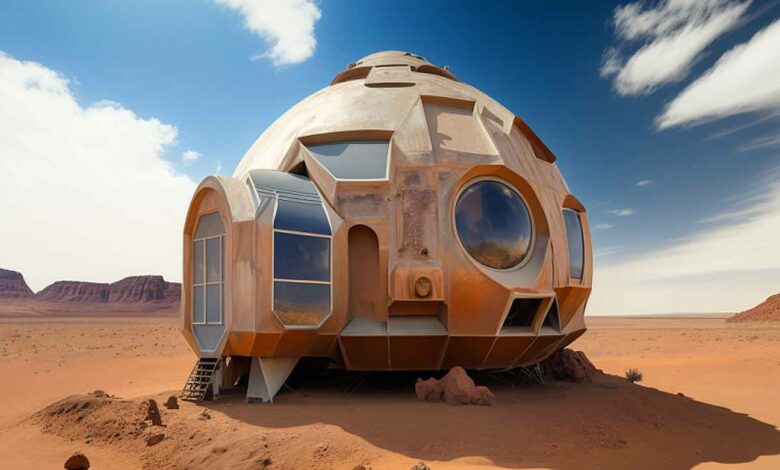 Une maison sur Mars fabriquée avec de l'amidon de pomme de terre et de la poussière martienne.