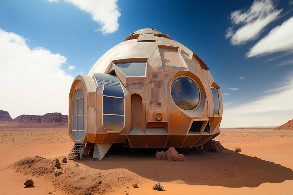 Une maison sur Mars fabriquée avec de l'amidon de pomme de terre et de la poussière martienne.