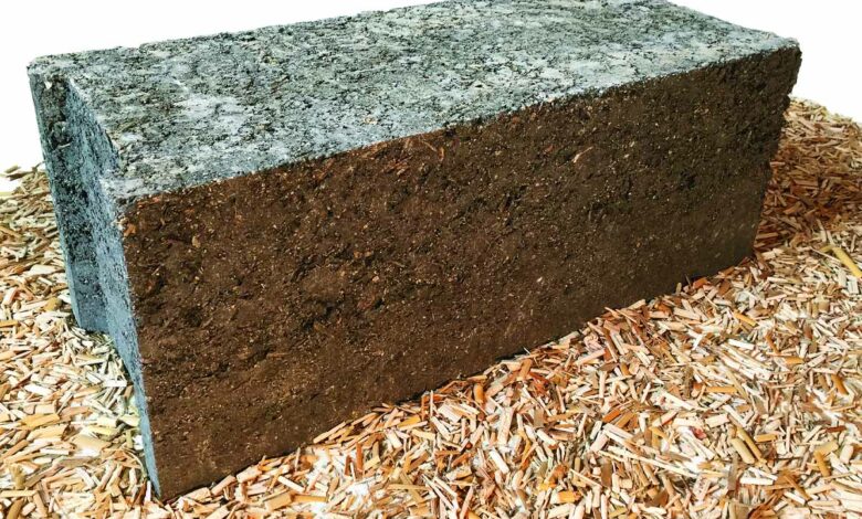 Un bloc de construction écologique à base de miscanthus.