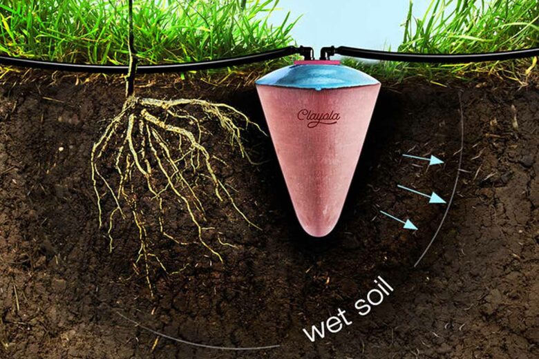 L'argile, un matériau poreux naturel qui permet à l'eau de s'infiltrer de la Clayola vers le sol.