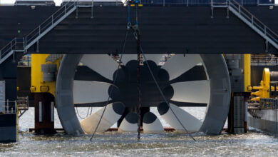 Une turbine marémotrice géante.