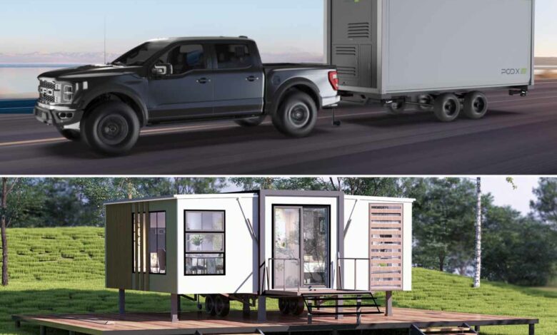Une petite maison dépliable qui se tracte comme une Tiny House.