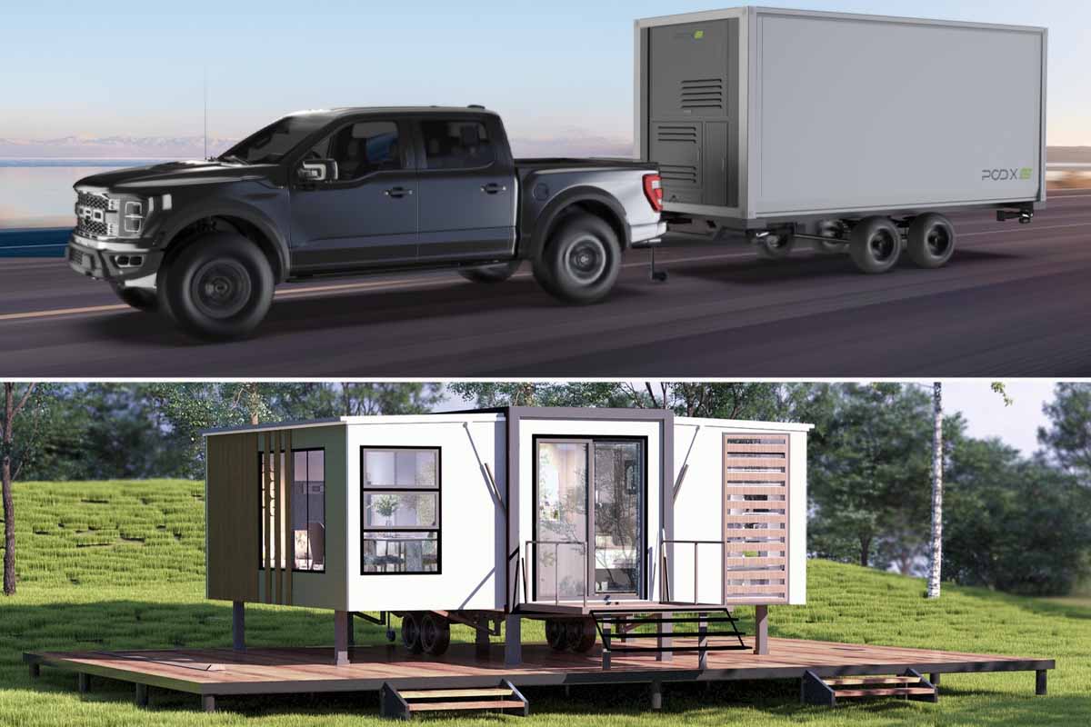 Une petite maison dépliable qui se tracte comme une Tiny House.