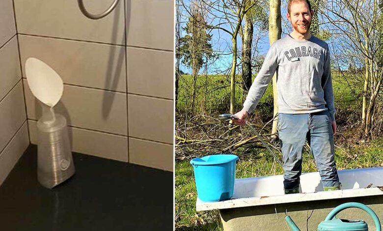 Tony Lemonnier invente un récupérateur d'eau froide pour la douche.